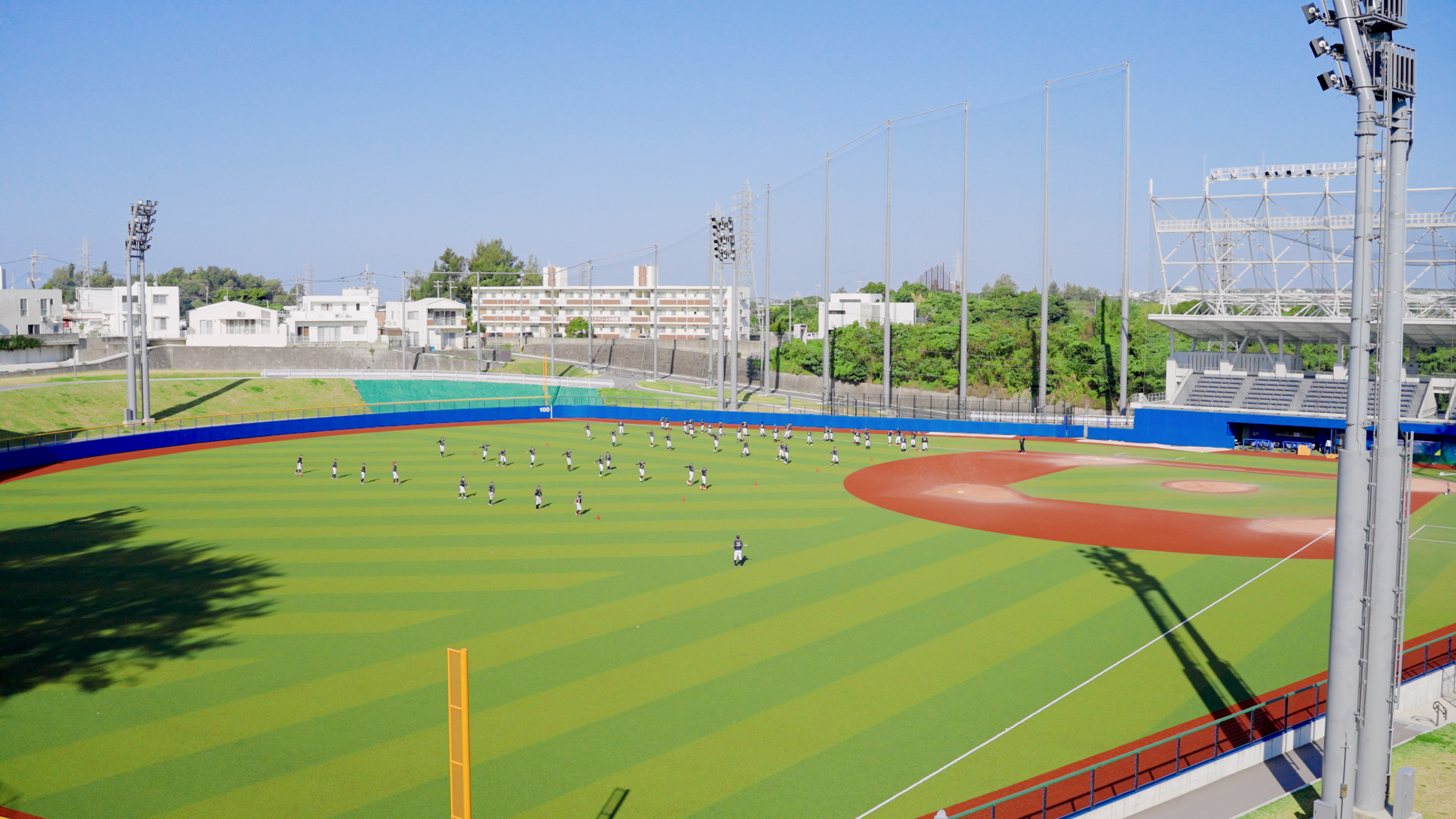 球場での練習風景